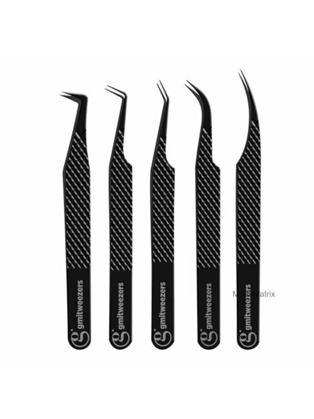 Stainless Steel Lash Tweezers Set of 5 Eyelash Extension Applicator